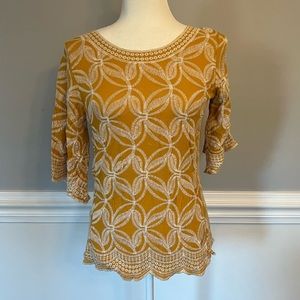 Solitaire Mustard Colored Blouse